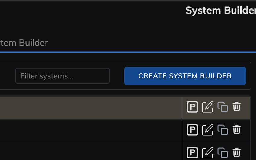 System Builder and lists: with Dx inline filter and keyboard navigation